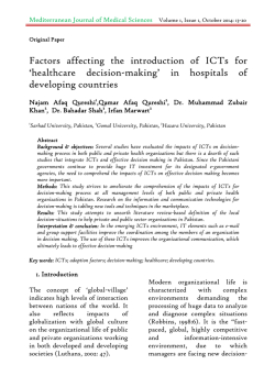 Factors affecting the introduction of ICTs for ‘healthcare decision-making’ in hospitals of developing countries