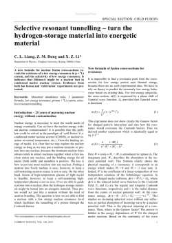 Selective resonant tunnelling – turn the hydrogen