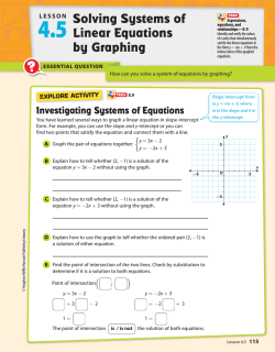 4.5 Solving Systems of Linear Equations by Graphing