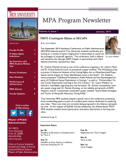 MPA Program Newsletter