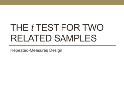 The t Test for Two Related Samples