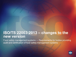 ISO/TS 22003:2013 – changes to the new version