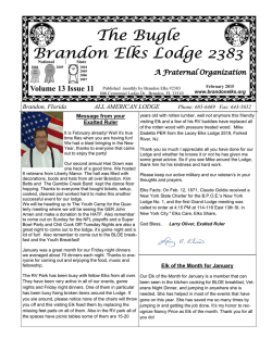 February 2015 Bugle - Brandon Elks Lodge #2383