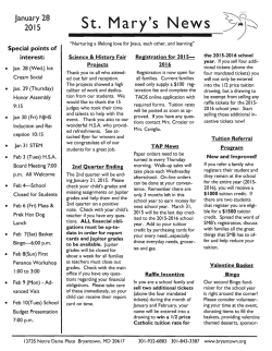Current Newsletter - St. Mary's School