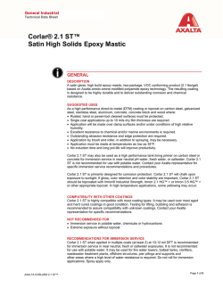 Corlar® 2.1 ST™ Satin High Solids Epoxy Mastic