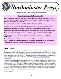 February 2015 - Northminster Presbyterian Church