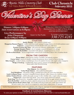 5:00pm-9:00pm - Rustic Hills Country Club