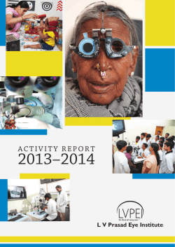 ACTIVITY REPORT - LV Prasad Eye Institute