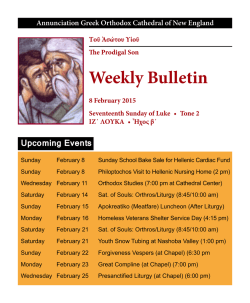Weekly Bulletin - Annunciation Greek Orthodox Cathedral Of New
