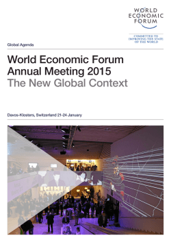 World Economic Forum Annual Meeting 2015 The New Global Context