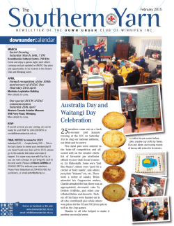 February 2015 - Down Under Club of Winnipeg