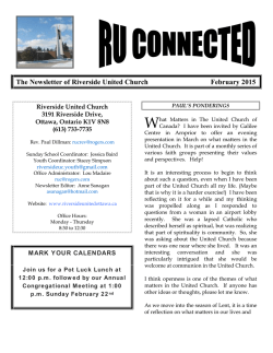 Pre-Lent Newsletter - Riverside United Church