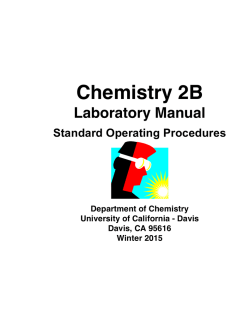 CHE 2B Lab Manual - UC Davis Department of Chemistry