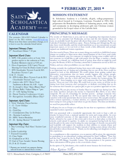 February 27 Newsletter - St. Scholastica Academy