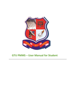 GTU PMMS – User Manual for Student