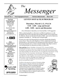 our most recent newsletter, The Messenger.