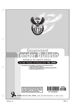 Tender Bulletin 2856 - South African Government