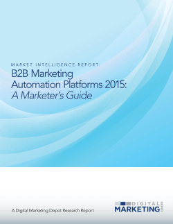 B2B Marketing Automation Platforms 2015: A Marketer`s Guide