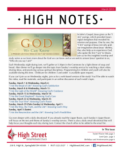 March 2015 In This Issue - High Street United Methodist Church