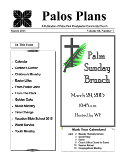 March 2015 - Palos Park Presbyterian Community Church