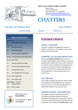 Chatters Newsletter Term 1 Week 5