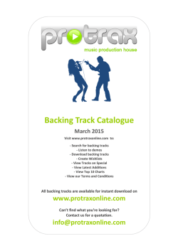 Backing Track Catalogue March 2015