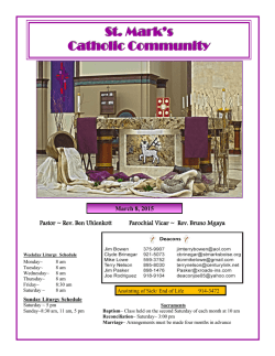 March 8, 2015 - St. Mark`s Catholic Community