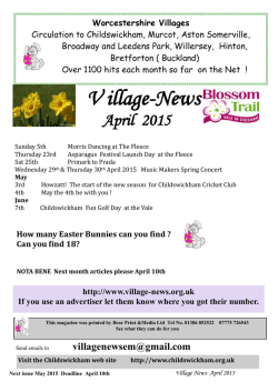 April 2015 Village News