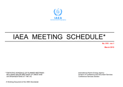 IAEA Meeting Schedule - Publications