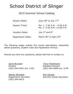 2015 Summer School Catalog