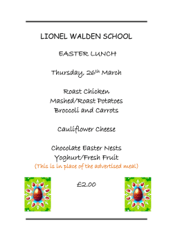 please click here for menu - Lionel Walden Primary School