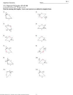 13.2 Special Triangles 45-45-90