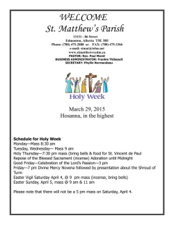 WELCOME St. Matthew`s Parish - St. Matthew`s Roman Catholic