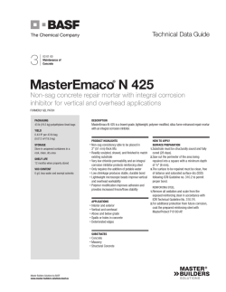 MasterEmaco N 425 Product Data - Coastal Construction Products