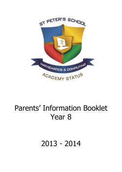 Parents` Information Booklet Year 8 2013 - 2014