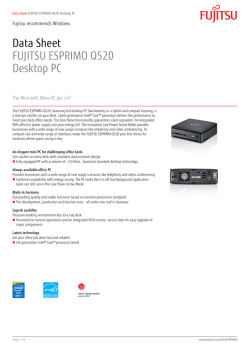 Data Sheet FUJITSU ESPRIMO Q520 Desktop PC