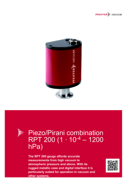 Piezo/Pirani combination RPT 200 (1 �� 10-4