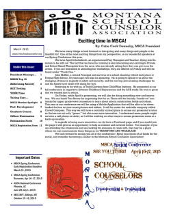 SCHOOL COUNSELORS - Montana School Counselor Association