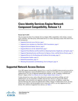 Cisco Identity Services Engine Network Component Compatibility