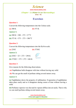 Science 9 chapter 1 exercises