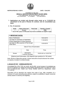 Notification for Nurses - medical services recruitment board(mrb)