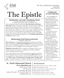 The Epistle A Greeting - St. Paul`s Episcopal Church