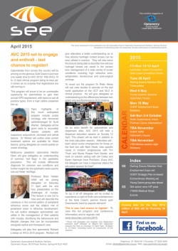 April 2015 - Optometrists Association Australia