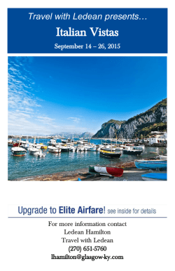Italian Vistas - Travel with Ledean
