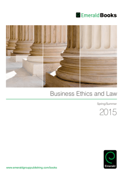 Business Ethics and Law - Emerald Group Publishing