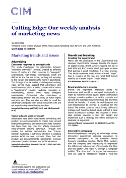 Cutting Edge: Our weekly analysis of marketing news