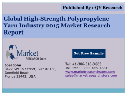 Global and China High-Strength Polypropylene Yarn Industry 2015 Market Research Report