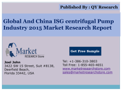 Global and China ISG centrifugal Pump Industry 2015 Market Research Report