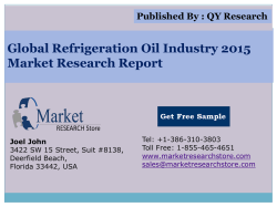 Global Refrigeration Oil Industry 2015 Market Research Report