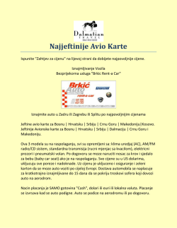 Najjeftinije Avio Karte